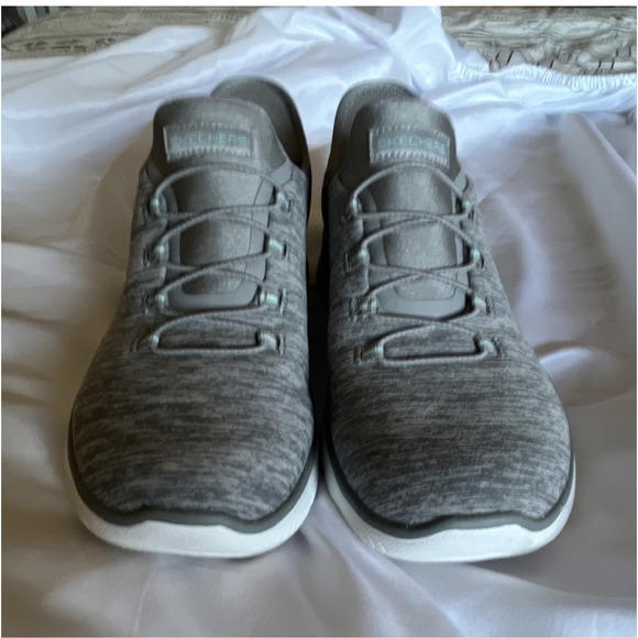 Skechers Shoes - SKECHERS SLIP-INS Hands Free Slip-On Women's Athletic Sneakers Gray White Purple